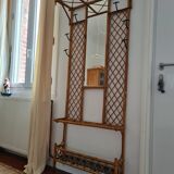 Rattan wall coat rack year 50s