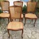 Ensemble de 4 chaises canées