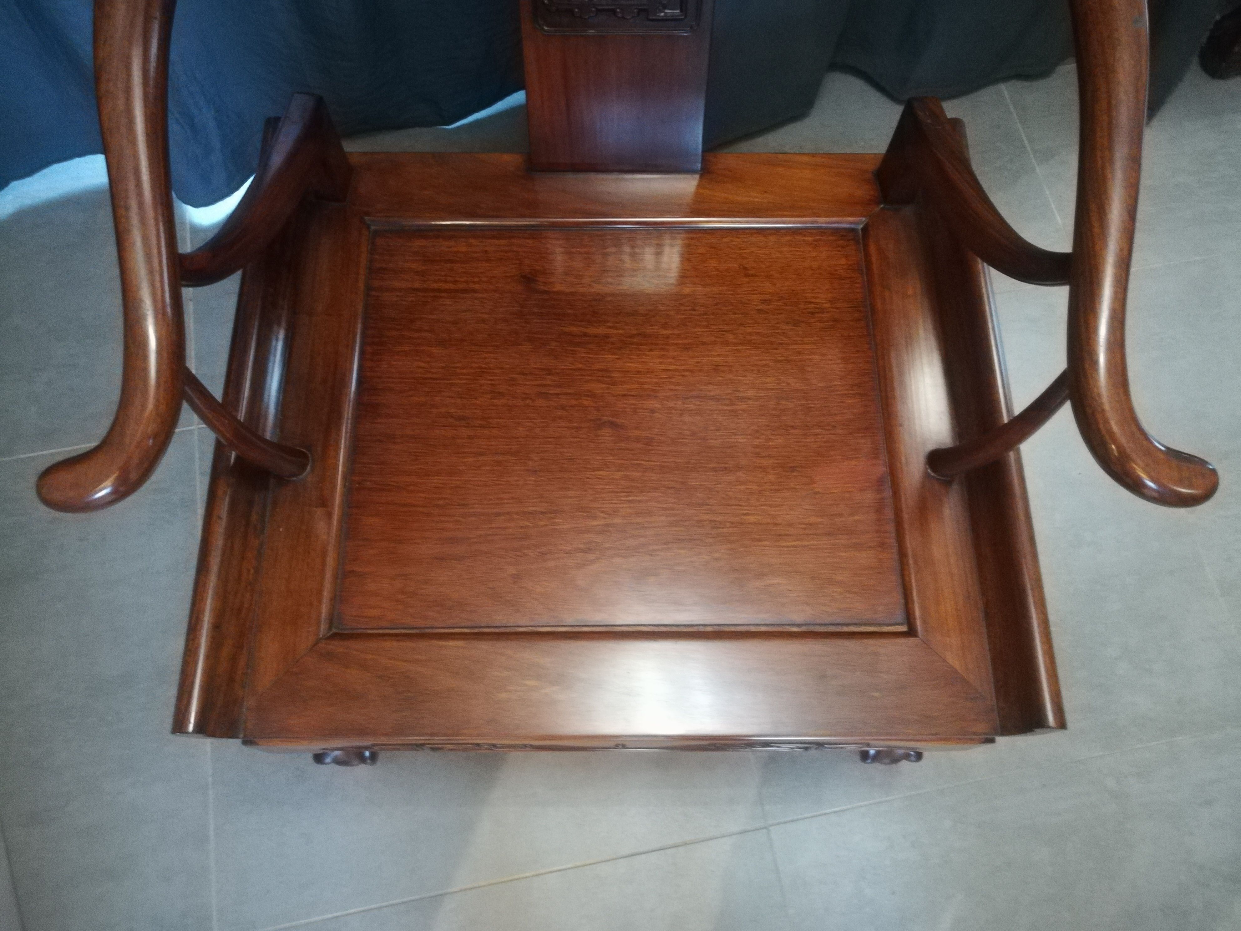 Pair of Chinese armchairs made of exotic wood