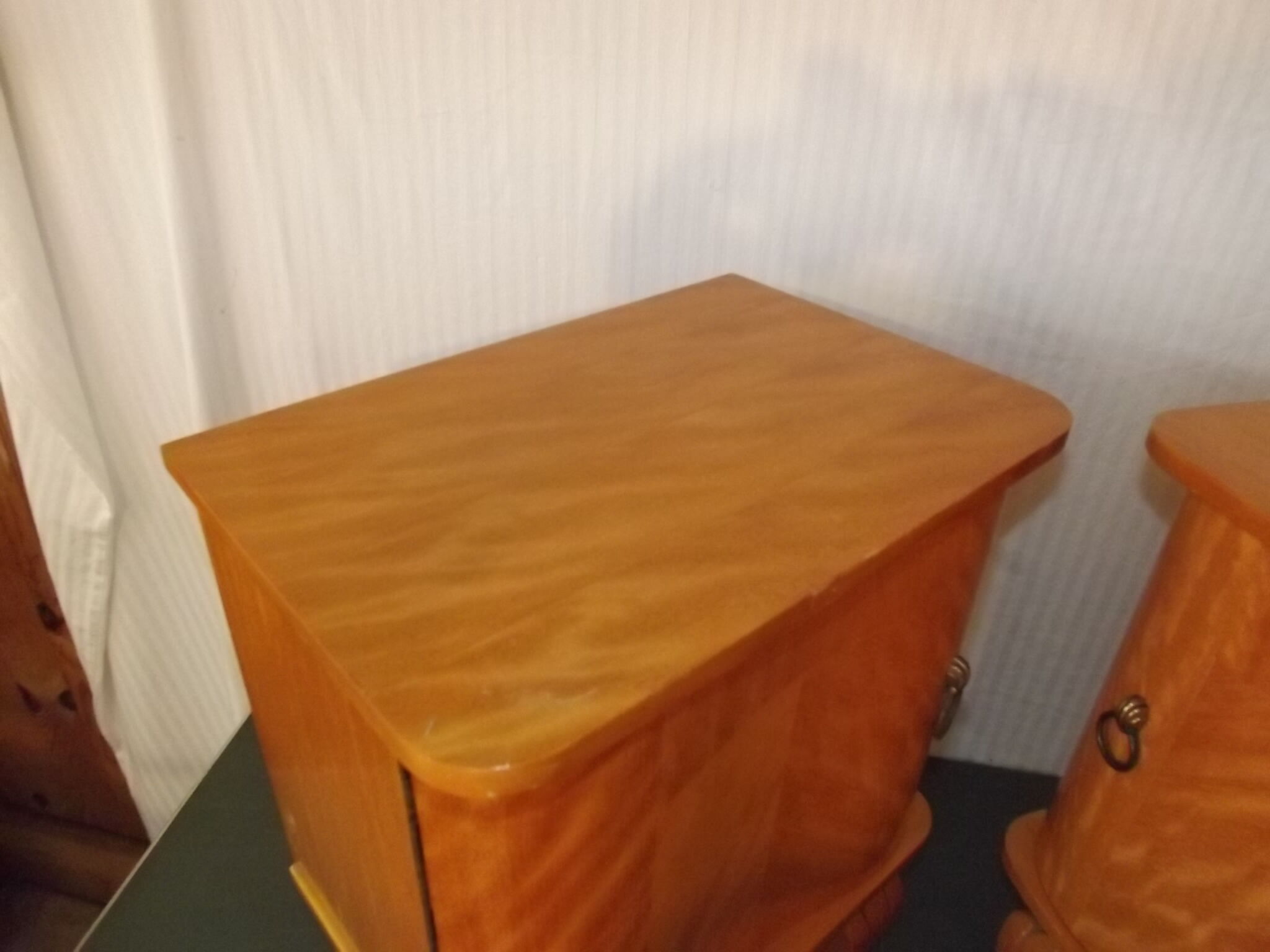 Pair of bedside lemon tree and brass