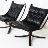 Pair of vintage falcon armchairs by sigurd scandinavian ressel 1970