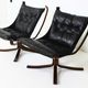 Pair of vintage falcon armchairs by sigurd scandinavian ressel 1970