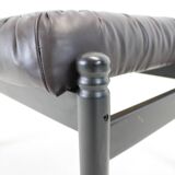 Set de 2 tabourets en cuir et bois - Stilla Lux, Tchécoslovaquie