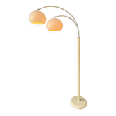 Space Age Dijkstra double arc white mushroom floor lamp