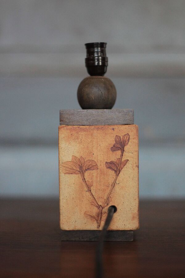 Lampe vintage, pied de lampe vintage, pied de lampe signé Raymonde Leduc