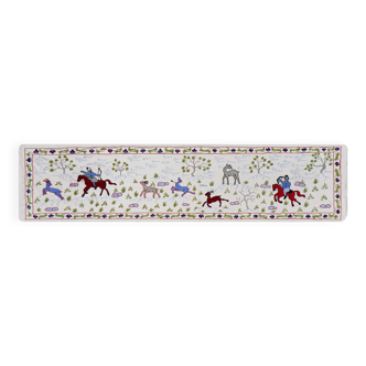 Hand-knotted rug, vintage Turkish rug 50x186 cm