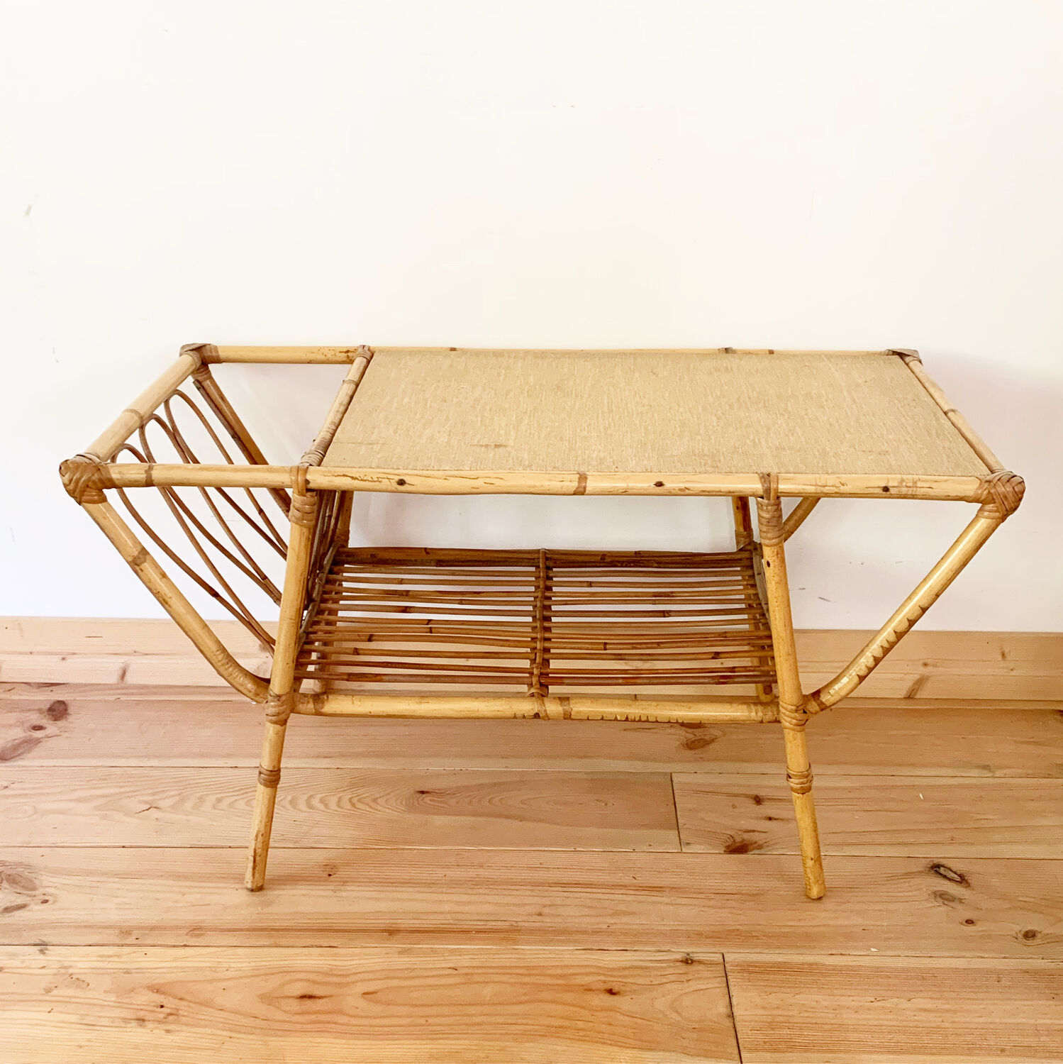 Rattan coffee table from the 50s