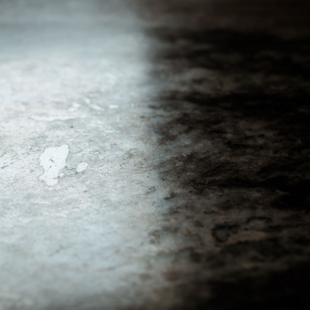 Kho liang ie dining table in aluminium and green marble, dutch, 1970s