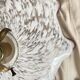 White clichy skirt suspension with raspberry spun glass edge
