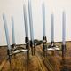 Chrome metal candle holders. Set of 3.