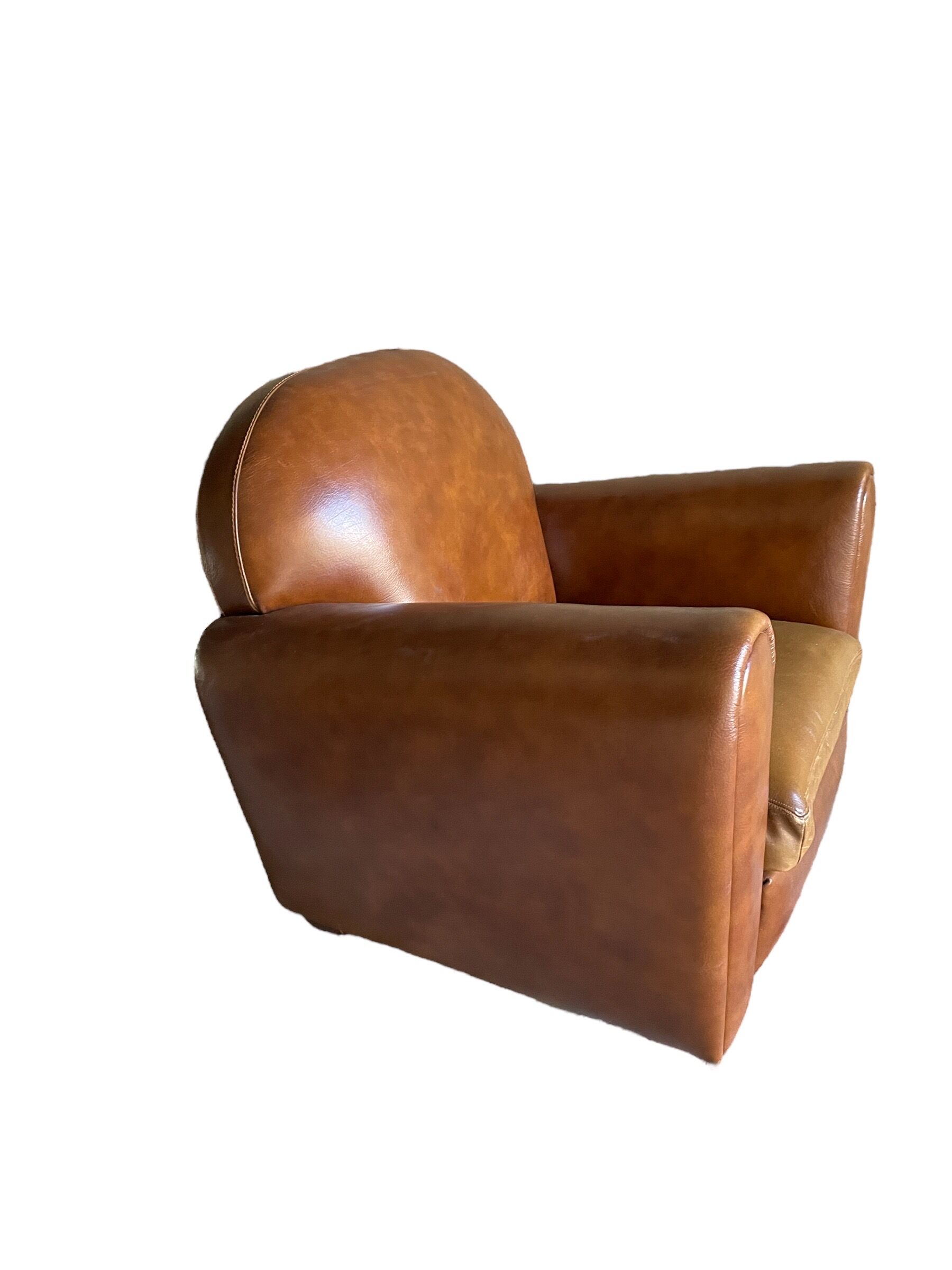 Leather club armchair