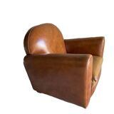 Leather club armchair