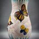 Vase en céramique de vallauris - décor émaillé polychrome de papillons