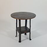 Antique Viennese side table handcrafted in wrought iron.