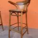 Set of 2 Bar Stools Restaurant Pub Tavern Curved Wood