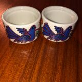 3 Coquetiers + salt shaker Villeroy Boch acapulco , vintage , ceramic