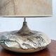 High pair of table lamps in Ceramic and raffia shade - France 1960