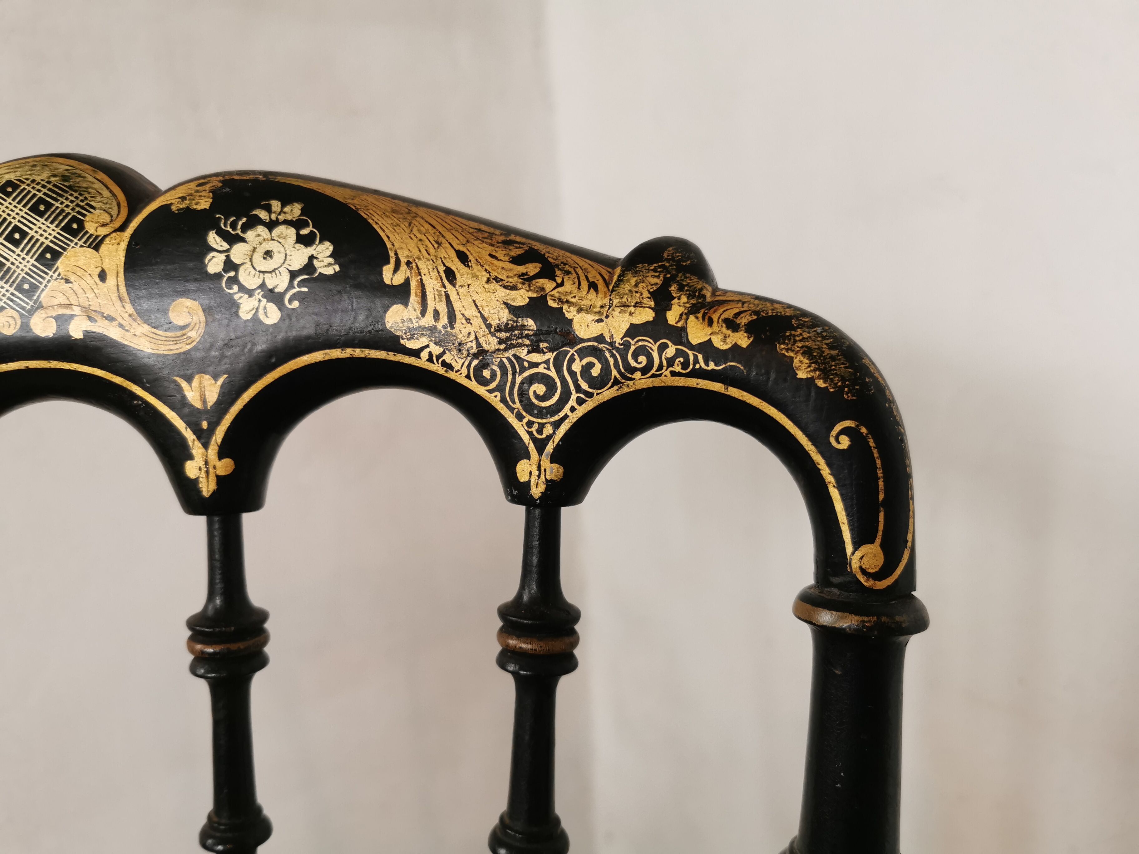 Black chair Napoleon III year, with gilding