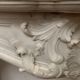 Louis XV style fireplace in white Carrara marble, 19th century