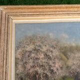 40's painting Trees in bloom signed C. Bizard