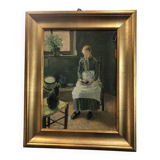 Reproduction of Fritz von Uhde's cat reader