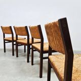Vintage Dutch design Wengé dining chairs
