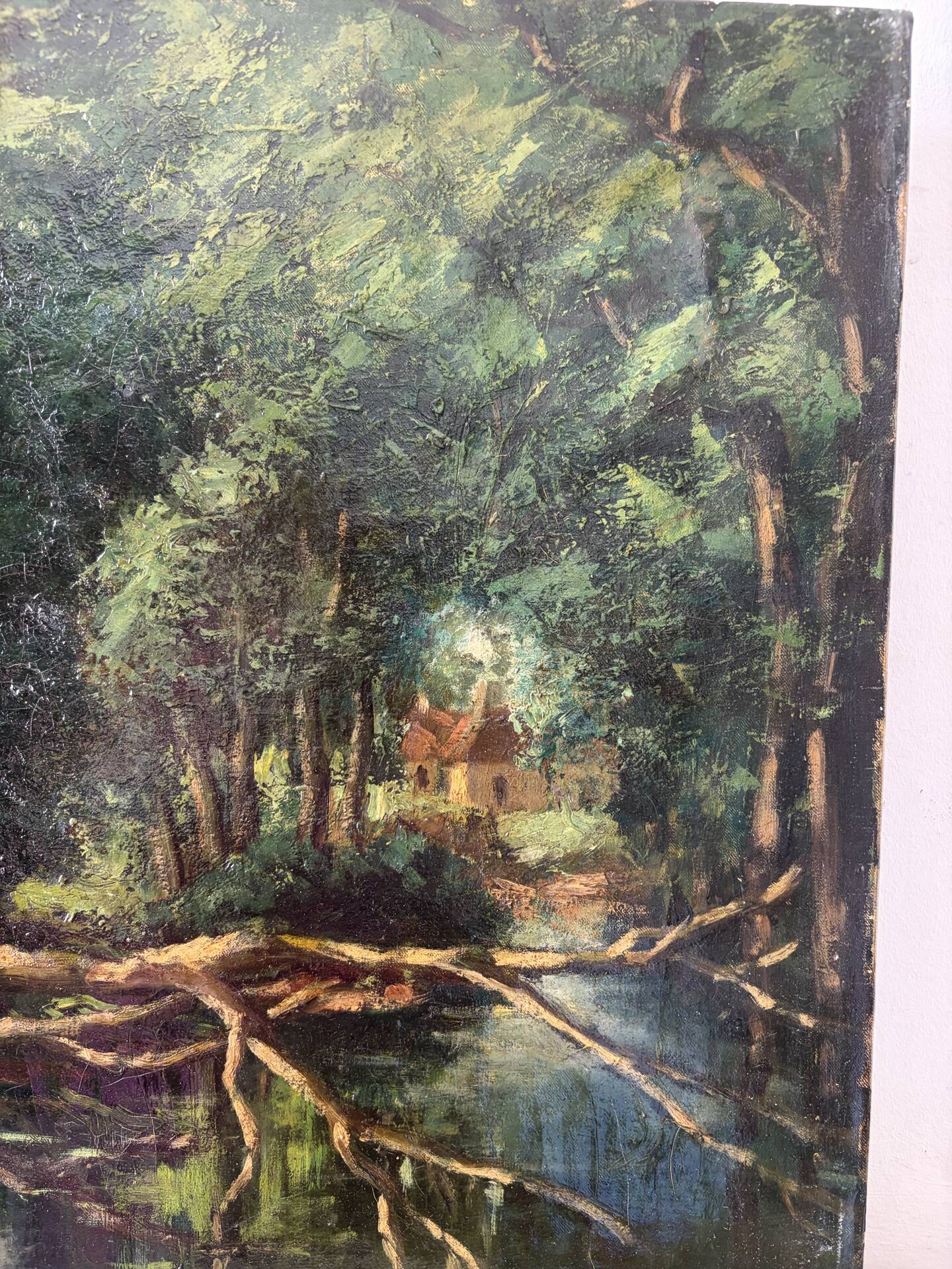 "Study for the fallen tree" oil on canvas signed 1925