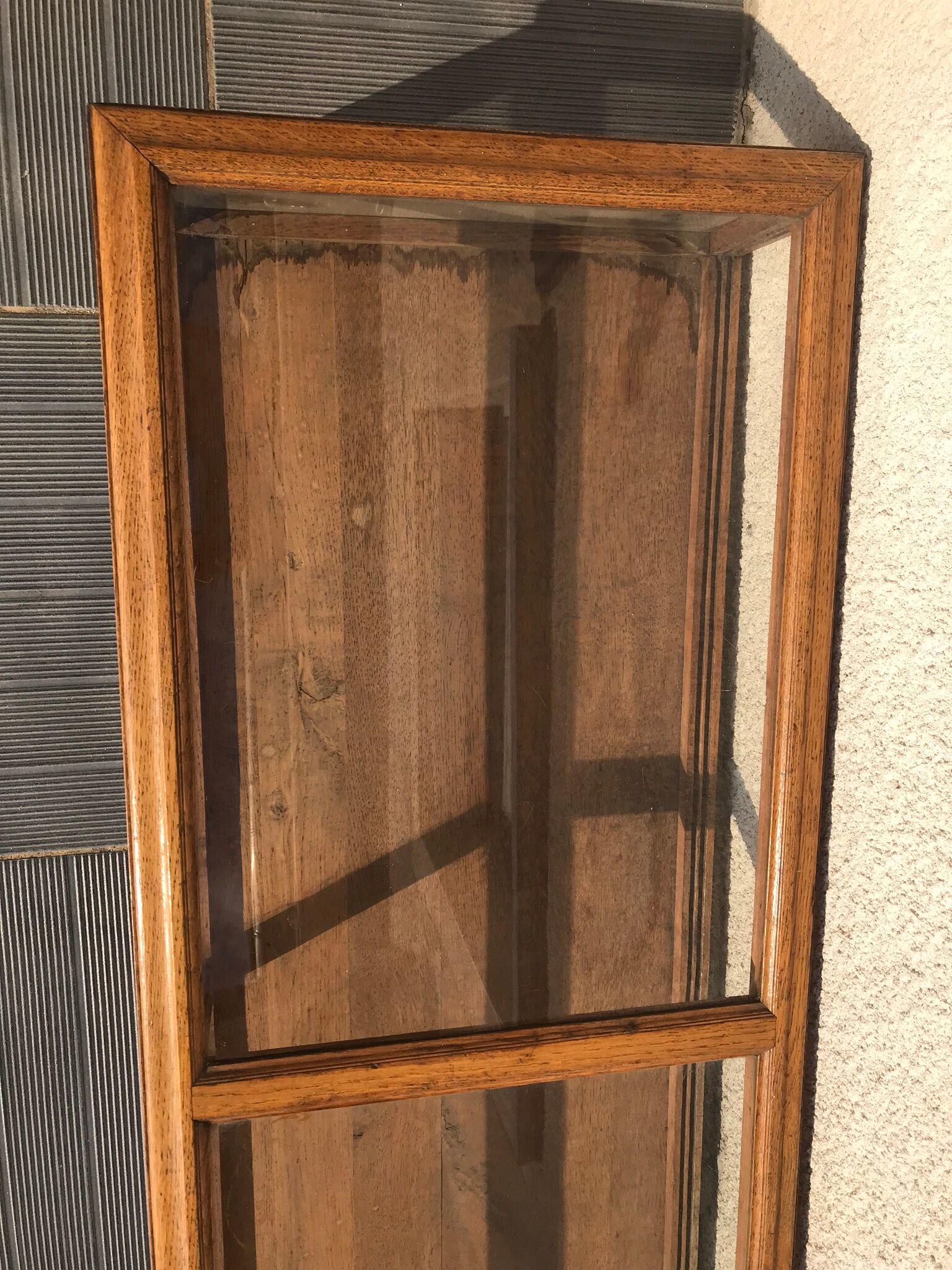 Old 1900 solid oak jewelry showcase