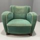 Fauteuil Art déco danois en mohair vert, années 1930-1940