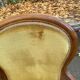 Fauteuil Louis Philippe en chêne et velours jaune moutarde du 19ème siècle