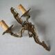 Ancienne applique double en laiton 30 cm éclairage mural déco rétro vintage