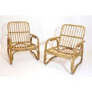 Pair of large Italian rattan armchairs from the 60s.