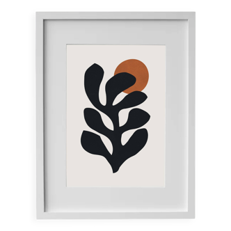 Framed floral painting