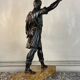 Bonze patine noire, homme barbu debout, dans l’esprit de l’antique, XIXème siècle
