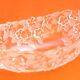 Bowl / Fruit bowl transparent glass with floral decoration