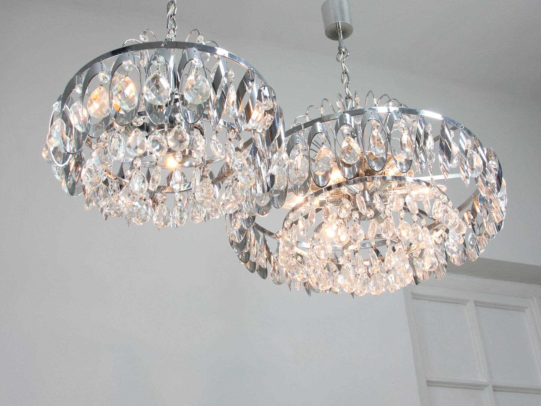 A pair of Vintage Viennese Crystal Chandeliers, 70s