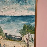 Original Swedish Oil on Panel - "Landskrona" by Stig Allan - Signed - Vintage and Framed - 60 × 50 cm (23.6" × 19.7")