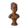 Bust young woman in patinated plaster