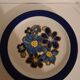 Faience Colditz Inglasur Lot 5 dessert plates blue flowers pattern