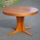 Round wooden table with 3 extensions, table with central star foot, dining table, living room table