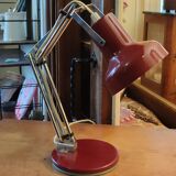 Vintage articulated table lamp red metal