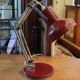Vintage articulated table lamp red metal