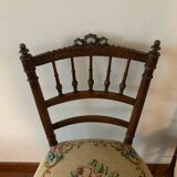 Pair of floral fabric chairs for ladies of France