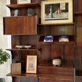 Scandinavian modular wall shelf in rosewood, Poul Cadovius, 1960s