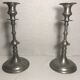 Pair of candlesticks mansion decoration vintage tin