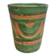 Art Deco vase / goblet by Satre & Vallin "nillavertas" in green and ochre glazed ceramic.