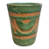 Art Deco vase / goblet by Satre & Vallin "nillavertas" in green and ochre glazed ceramic.