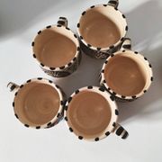 Service à thé marocain vintage, théière et 5 tasses et soucoupes