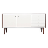 Vintage wooden sideboard with white fronts, 1960s