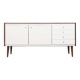 Buffet vintage en bois avec façades blanches, années 60
